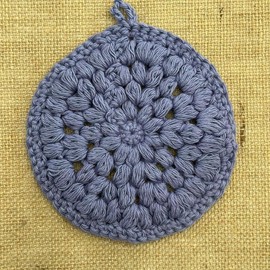 Handmade 100% cotton Circle Washcloth - Colour: Lavendar