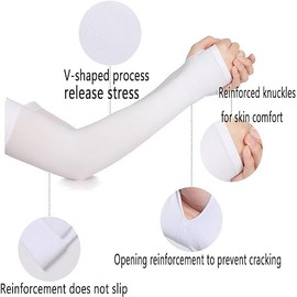 Lookka Arm Sleeves UV Protection,Cooling Arm Sleeves for Women and Men, Sun UV Protection Breathable Arm Sleeves, Compression Outdoor Sports Sleeves to Cover for Cycling Hiking(White