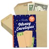 Decorably 100 Pack Kraft Small Money Envelopes for Cash Saving,