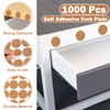 1000 Pcs 1 Inch Wood Self Adhesive Cork Pads Cabinet
