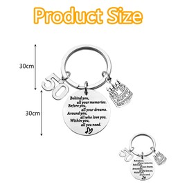 JeiibrZui Birthday Keyring, 50th Birthday Gifts, Birthday Keyring for Women, Men Gifts, Inspirational Keyring Gifts, Funny 50th Birthday Gifts for Mum, Dad, Grandad, Nanny, Sister, Brother