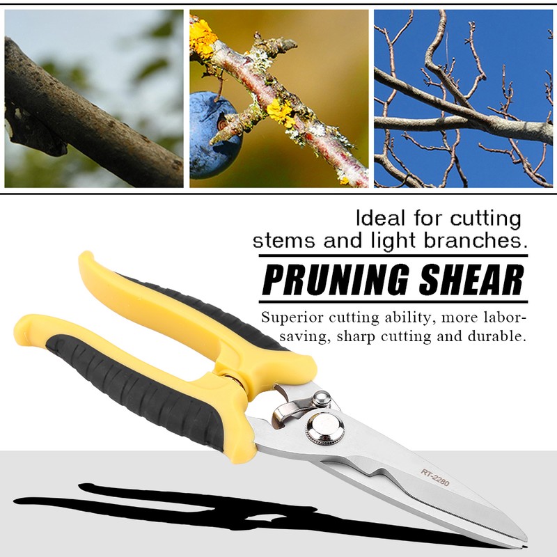 8" Stainless Steel Pruning Shears Cutter Home Gardening Plant Scissor