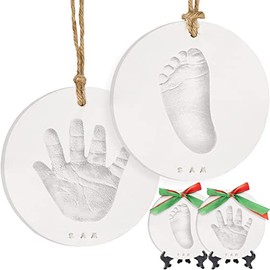 Kit de huellas de manos y pies para bebé Niñas, Niños - Kit personalizado de adornos de Navidad del primer bebé, regalos de Navidad para recién nacidos para nueva mamá, lindos regalos de baby shower