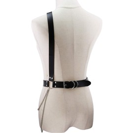 CHERISH Punk Belts Leather Straps Harness Body Chest Caged Waist Belts Gothic Adjustable Belt (Purple), One Size