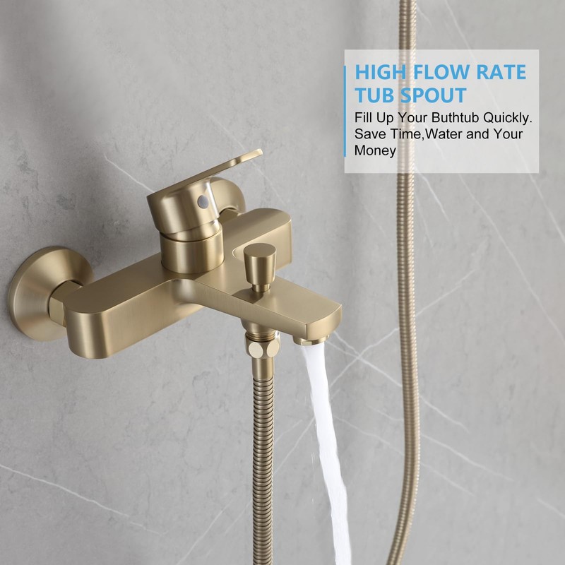 HONYI Bathtub Faucet with Sprayer, Tub Spout with Diverter Bathroom