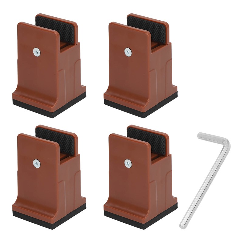 4pcs Adjustable Furniture Risers with Screw Clamp Rubber Bed Couch