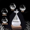 Storm Glass Weather Station,Water Drop Weather Predictor with Wood Base