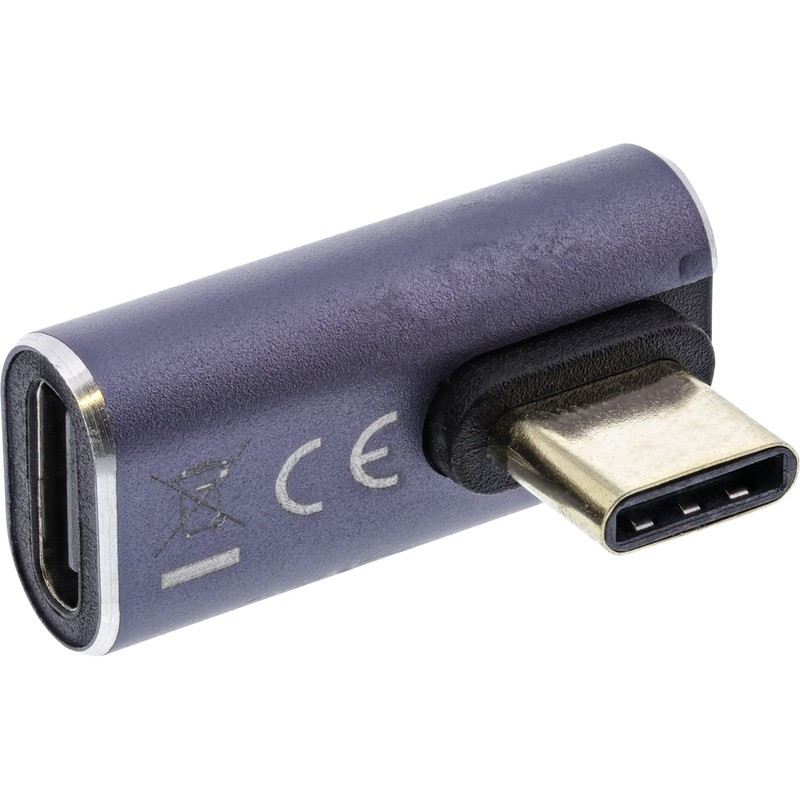 InLine® USB4 Adapter, USB Type-C Male/Female Vertical Right/Left Angled Aluminium,