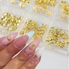 12 Grids Summer Beach Nail Charms 3D Gold Seashell Starfish