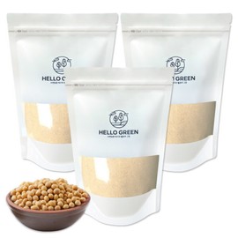 Hello Green Domestic Roasted White Soybean Powder 500gX3 (Pack) Total 1.5kg Low-Temperature Roasted Soybean Powder / 헬로우그린 국내산 볶은 백태 가루 500gX3(팩) 총1.5kg 저온 로스팅 볶은 콩가루