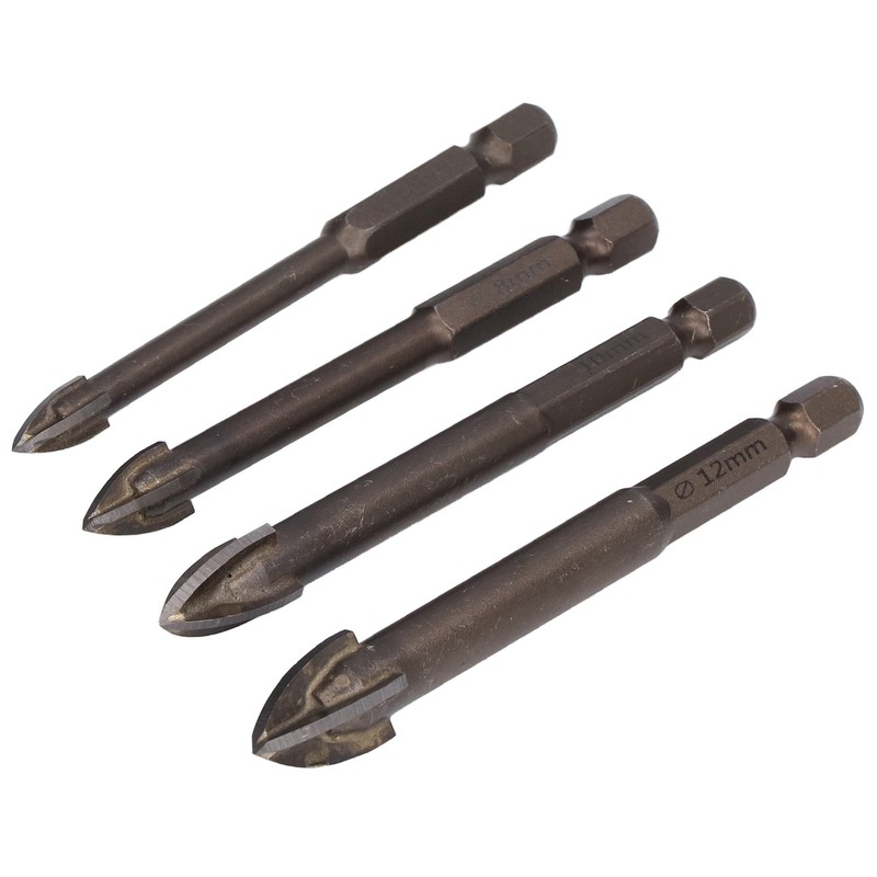 5Pcs Cross Tile Drill Bit Carbide Hex Shank Drills Bits