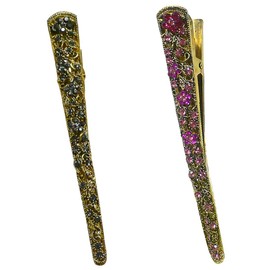 Set of 2 JCGY Alligator Strong Metal Hair Clips Long Duckbill Clips Beakclips for Hair Upstyling for Women Girls NM110-2gJetGfuchsia