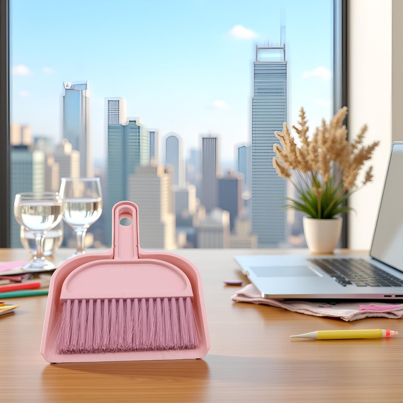 Plastic Mini Broom and Dustpan,Mini Cleaning Brush with Dustpan Set
