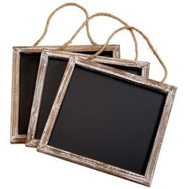 Barnyard Designs Rustic Distressed Wood Framed Wall Hanging Magnetic Chalkboard Sign - Decorative Display Board for Restaurant, Kitchen, Pantry, Weddings and More 11” x 10” (3 Pack)