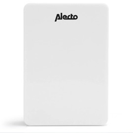 Alecto ADB-11 Wireless Doorbell, Wireless Doorbell, 30 Metre Range, IP44 Waterproof, 36 Melodies, Encrypted Signal, White