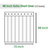 WellColor Short Shower Curtain Liner 48 Inch Long for Walk