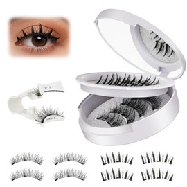 vantisan Pestañas Magneticas Naturales, Pestañas Postizas, Pestañas Magnéticas con Aplicador de Pestañas, Reutilizables, Fáciles de Aplicar, Sin Pegamento -2 Estilos