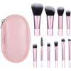 10pcs Brochas de Maquillaje Profesional de Viaje Mini Pinceles con