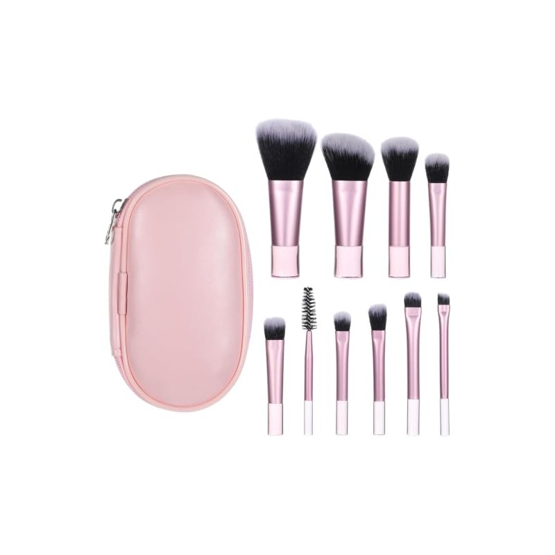 10pcs Brochas de Maquillaje Profesional de Viaje Mini Pinceles con