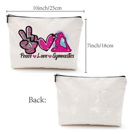 CREATCABIN Gymnastics Girl Canvas Bag Metal Zipper Pouch Student Stationery Storage Bag Makeup Tools Collection Bag for Women Daily Supplies Vacation Camping Cosmetics Toiletries Organizer 7x10 In