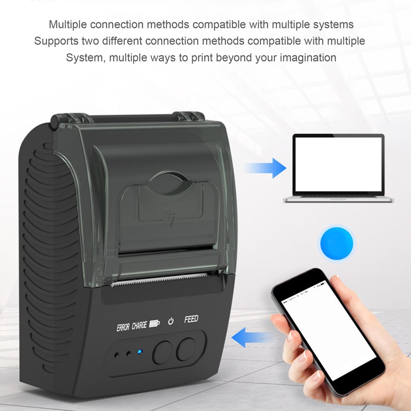 Thermal Printer Portable 58mm Paper Width 2000mAh Rechargeable Thermal Label