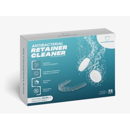 RetainerClean Retainer Cleaning Tablets - Premium Denture Cleaning Tablets - Stain Free, Gentle Teeth Aligner Cleaner Tablets - Fresh, No After Taste Mouth Guard Cleaner - Easy to Use- 36 Tablets - 1 Months Supply