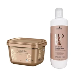 (2 PACK)Schwarzkopf BlondMe Lightener 9+ and BM Dev. 6 % 20 Vol Duo,33.8, 15.8oz