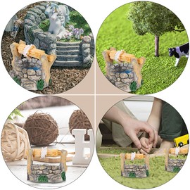 8pcs Miniature Water Well, Miniture Garden Scene Decoration Miniature Garden Accessories Resin Micro Landscape Ornament Miniature Garden Ornaments for DIY Craft Dollhouse