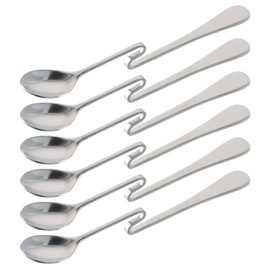 6-Piece Espresso Spoon, Stainless Steel, 16.5 cm Latte Macchiato Spoon, Dessert Spoon, Polished Coffee Spoon, Ice Cream Spoon, Long, Multifunctional Long Spoon for Kitchens, Hotels, Restaurants