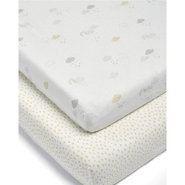 Mamas & Papas 2 Pack Cot/Bed Fitted Sheets, Cream