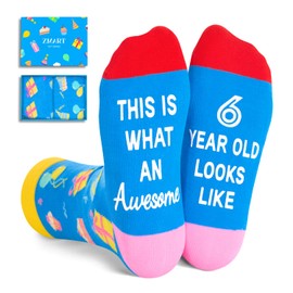 Zmart 6th Birthday Gift Ideas - Socks for 6 Year Old Boy Girl, Presents for 6 Year Olds Kids