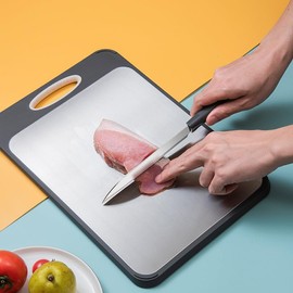 Stainless Steel Cutting Board for Kitchen - Knife-Friendly, Heat Resistant, Non-Slip, Dual- Sided Use - Ideal Steel Cutting Boards for Home Cooks, Professional Chefs, Culinary Enthusiasts