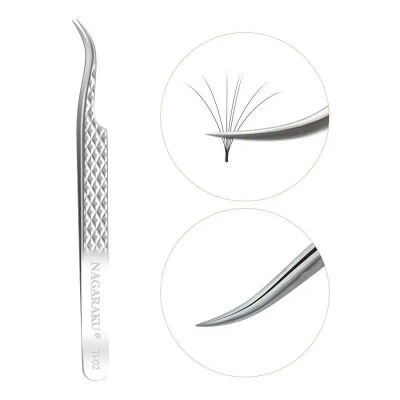Pinzas Extensiones De Pestañas Nagaraku Ti-02 Mega Volumen