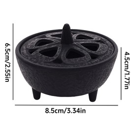 NBBENG Lotus Flower Incense Burner, Cast Iron, Multifunctional Aromatherapy Incense Holder for Sticks, Resin, Cone, Office, Yoga, Living Room Decoration