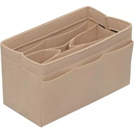 지갑 정리함 삽입물 - 14개의 포켓이 있는 토트 가방 베이지 미디엄 [Red] Wallet organizer insert - beige medium tote bag with 14 pockets [Red]