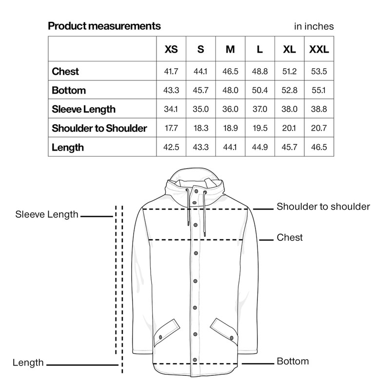 RAINS Fishtail Parka Raincoat, Jacket Black M