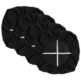 Yikko Chair Seat Covers, High Density Plaid Jacquard Ekedalen Seat Covers for Dining Room Bar Wedding Party Decor Stretchy Washable Chair Seat Cushion Protector (4, Black)