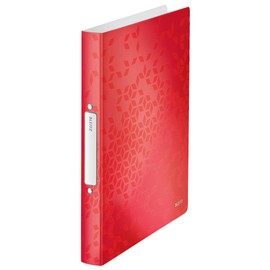 Leitz Wow 42570026 A4 Ring Binder, High-Quality 2 Round Ring Mechanism for up to 190 Sheets, 32 mm Spine Width, with Spine Label, Suitable for Document Sleeves and Indexes, Made of Robust