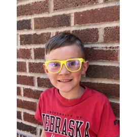 Kids Clear Lens Glasses Protect Child's Eyes UVB UVA Yellow
