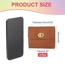 PATIKIL 2 Pcs Small Leather Wallets for Women with Metal Buckle, Stylish Card Holder Wallet Card Case Coin Purse for Cash Business Men and Women, Brown