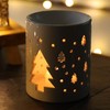 White Christmas Tree-Snowflake Ceramic Decor Wax Melt Burner Tea Light