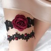 JWICOS Wedding Garter for Bride Black Lace Stretch Leg Garter