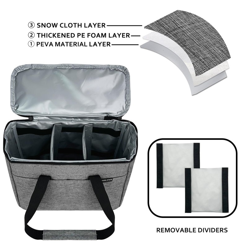 Chelvvg Reusable 3 Cups Drink Carrier for Delivery with Removable