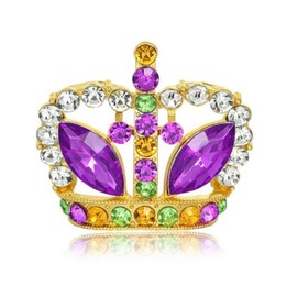 Sparking Rhinestone Crown Brooches For Women Purple Color Rhinestone Pins Buckle Badge Pin Jewelry Accessories for Bridal Wedding