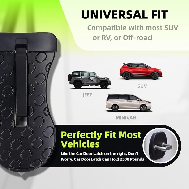 Car Door Step, Multi-Foldable Aluminum Alloy Roof Rack Car Step,