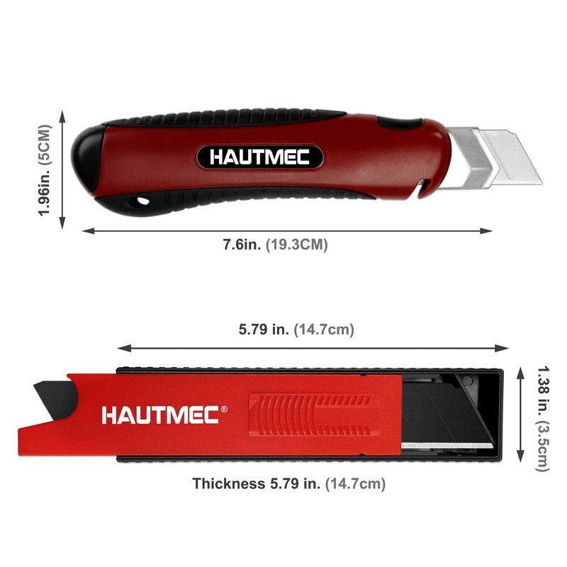 HAUTMEC 25mm Pro Heavy Duty Utility Knife Box Cutter with