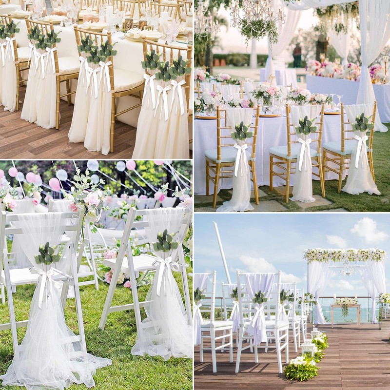 24 Sets Wedding Aisle Decorations for Ceremony Set Wedding Chair