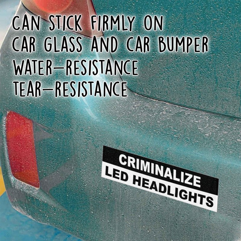 Criminalize - calcomanía de vinilo para faros LED en blanco