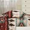 Chezmoi Collection 4-Piece Southwestern Cowboys Aztec Sheet Set King -