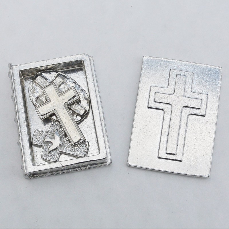 William Sturt Fine Pewter Pewter Bible Trinket Box with Faith/Cross,